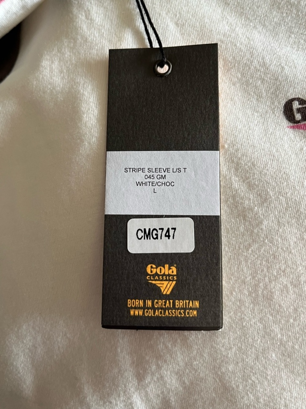 NWT Gola White With Brown and Pink Accent Longsleeve Baseball T-shirt Size Large - Picture 6 of 7